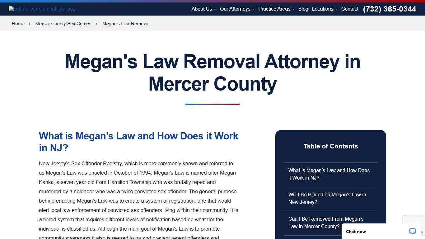 Megan's Law Removal Lawyer in Mercer County - Keith Oliver Criminal Law