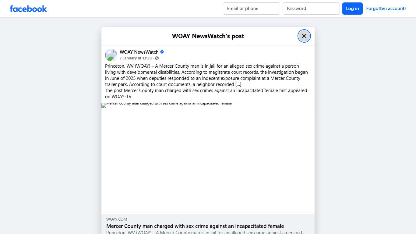 WOAY NewsWatch - Princeton, WV (WOAY) – A Mercer County... Facebook