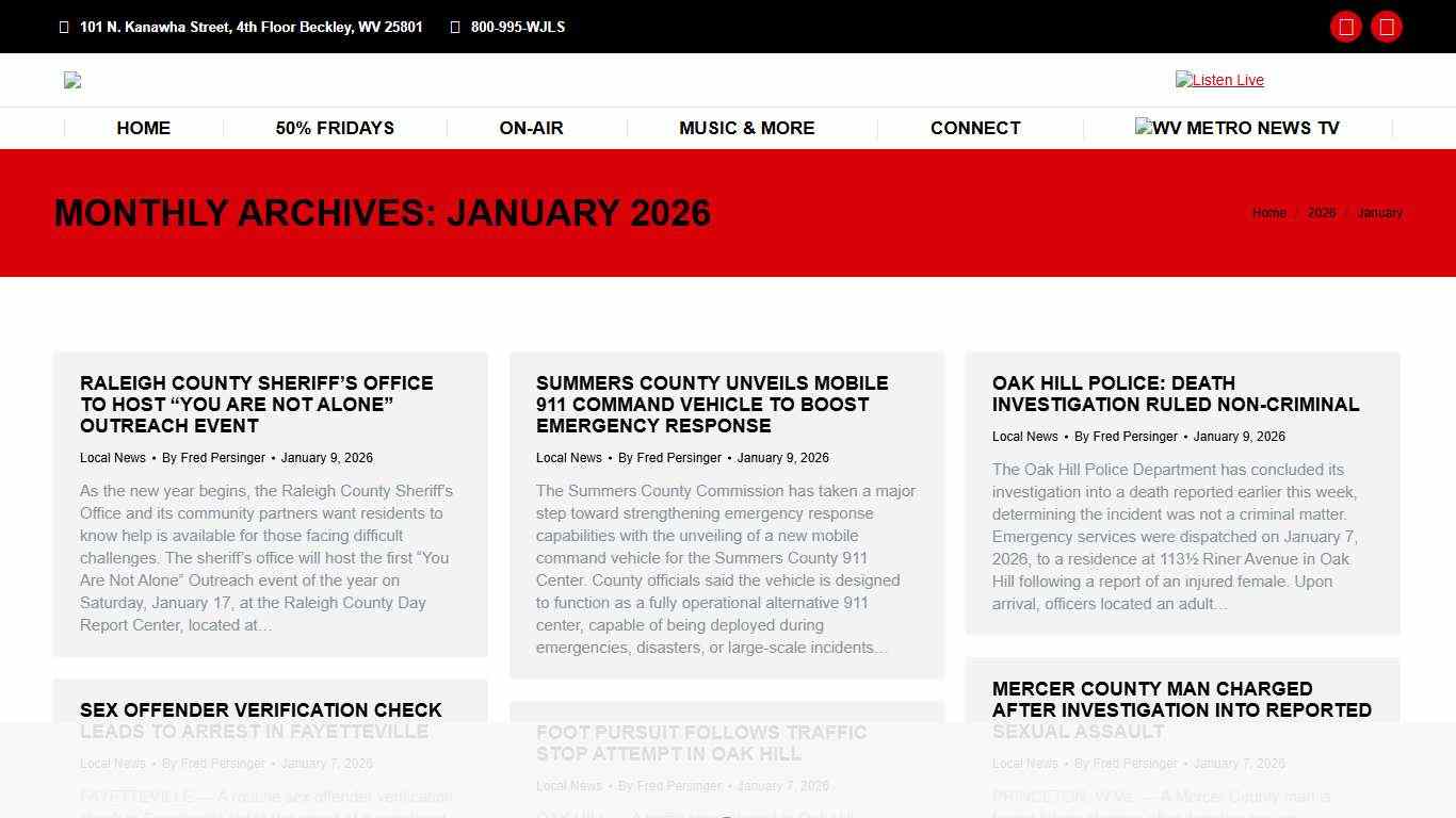 January 2026 – 995 WJLS The Big Dawg Beckley, WV